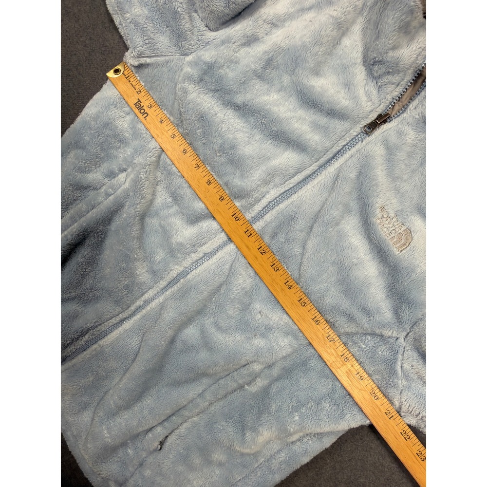 The North Face Jacket Womens XL Osito Fuzzy Fleece Light Blue Grey Full Zip - Picture 5 of 9